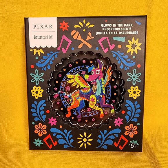 Loungefly Disney Pixar Coco Dante Dog Glow in the Dark LE Pin NEW - Picture 2 of 10